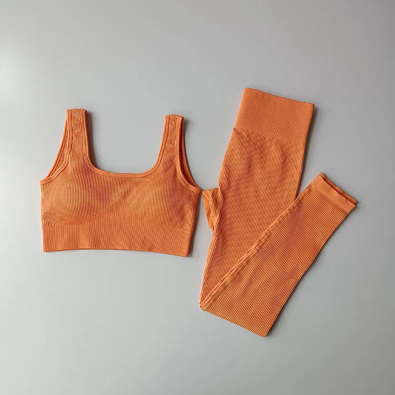 Conjunto Yoga Seamless 2 Peças - Roupas Fitness Femininas