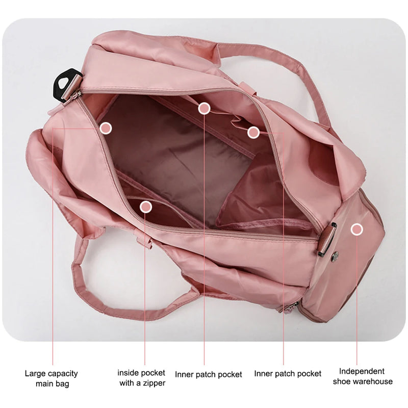 Bolsa Esportiva Feminina para Yoga e Treinamento - Nylon, Compartimento para Sapatos