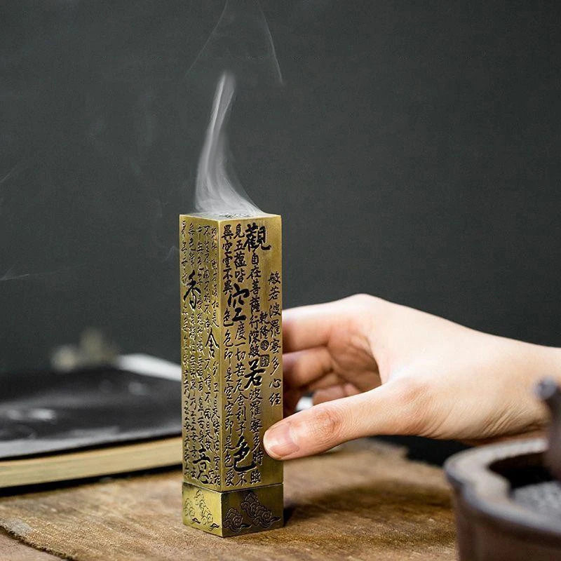 New 1PC Creative Alloy Buddhist Sutra Incense Stick Burner Vertical Separate Incense Holder Home Office Lucky Decor Zen Ornament