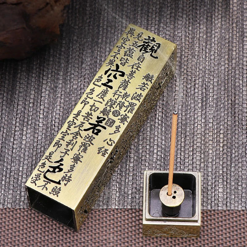 New 1PC Creative Alloy Buddhist Sutra Incense Stick Burner Vertical Separate Incense Holder Home Office Lucky Decor Zen Ornament